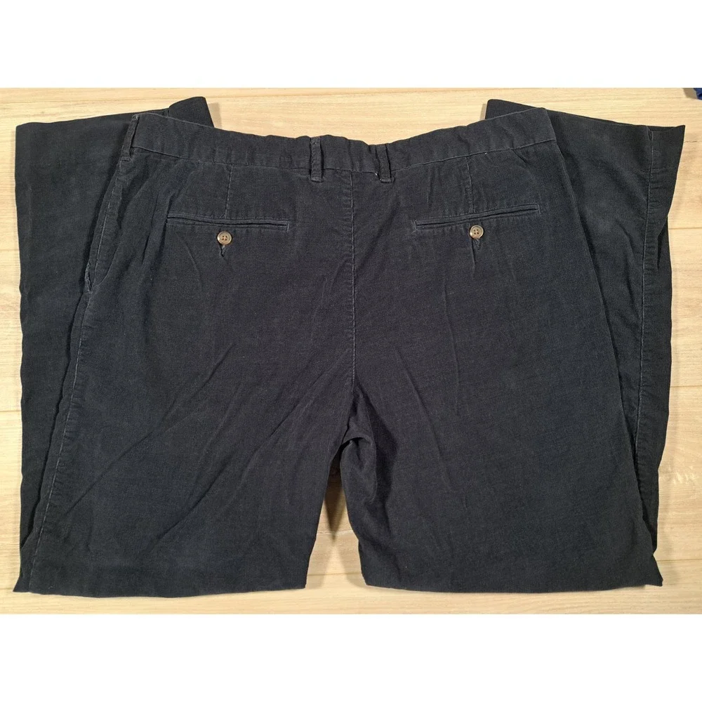 Merona Mens Navy‎ Blue Corduroy Pants Flat Front 40x32 Straight Leg Cotton Blend